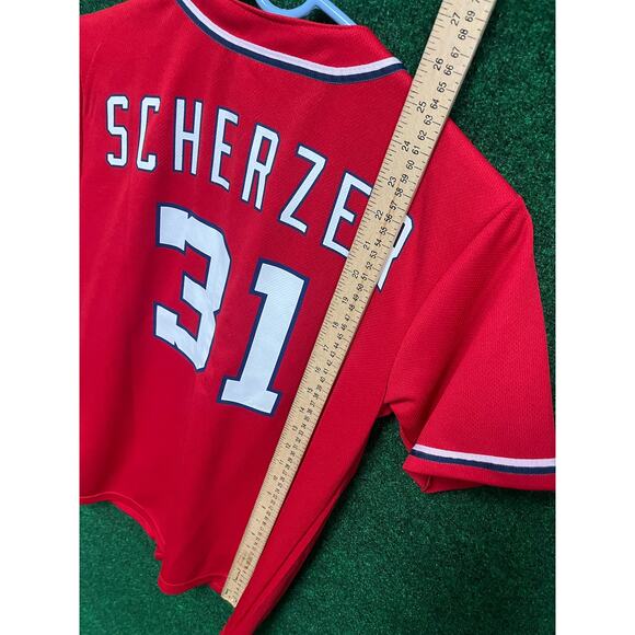 Youth Washington Nations Button Up Max Scherzer Jersey Sz Large Unisex - Picture 6 of 6